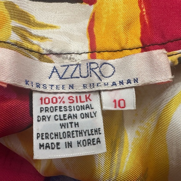 VTG 100% Silk Bright Floral A line circle midi Skirt. Sz. 10 - Picture 6 of 6